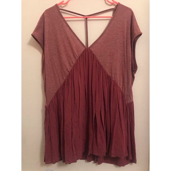 Anthropologie Meadow Rue Raspberry Trapeze Top - Picture 2 of 5